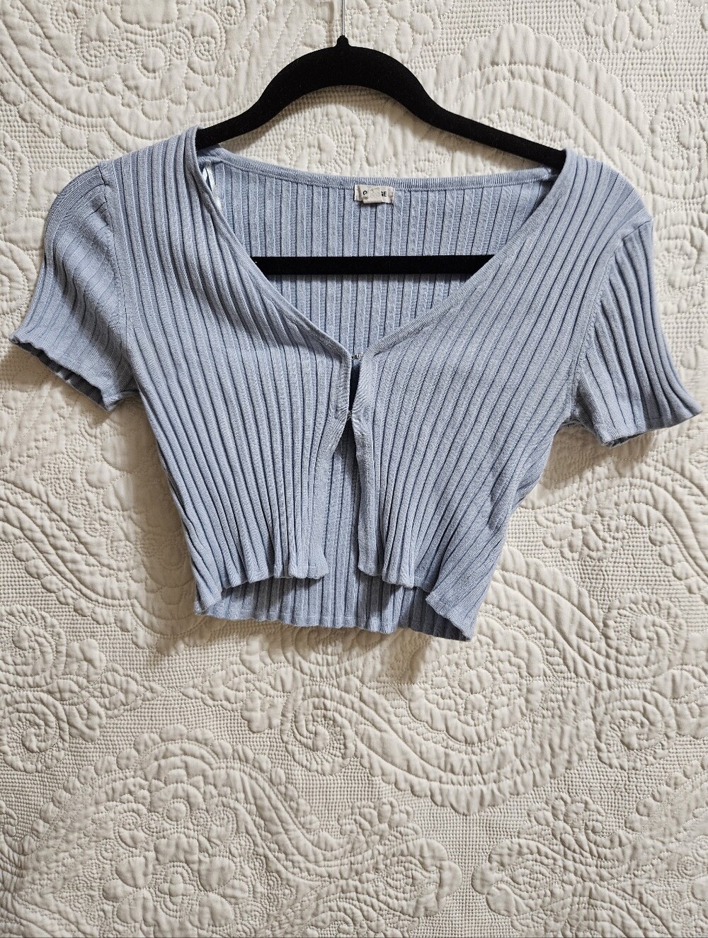 Garage Light Blue Hook Crop Top